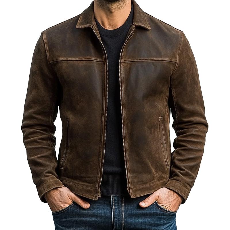 Men's Vintage Distressed Leather Jacket