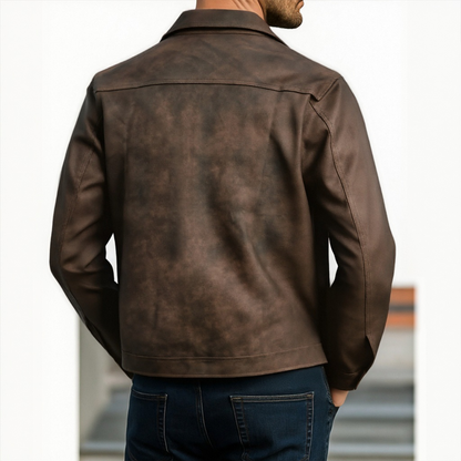 Men's Vintage Distressed Leather Jacket