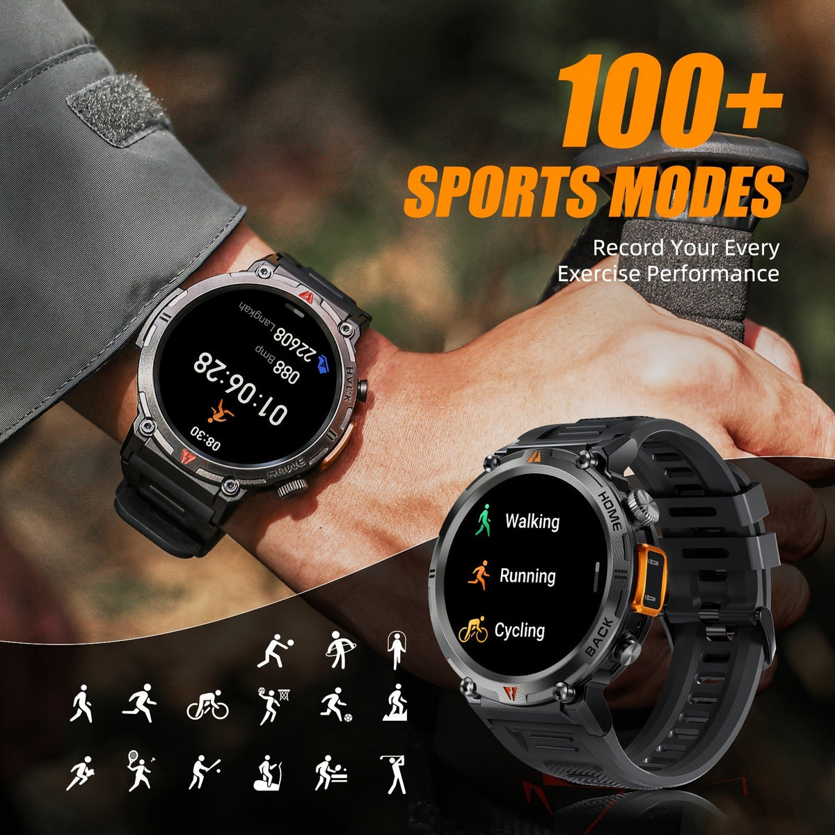 Sports Fitness Smart Watch For Men Answer/Make Calls, Outdoor Sports Watch