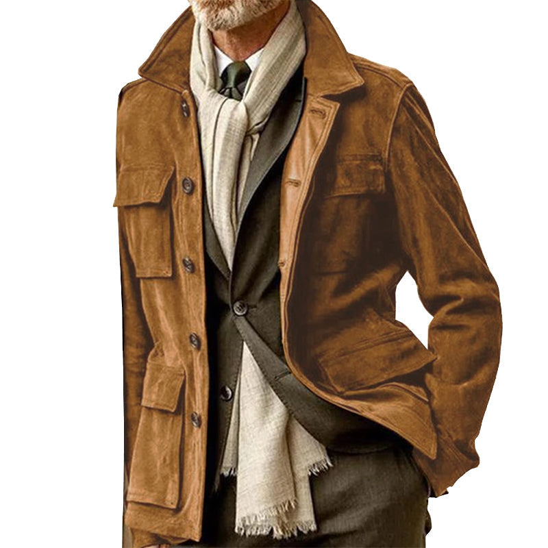 Piano Men's Suede Big Pocket Jacket