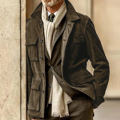 Piano Men's Suede Big Pocket Jacket