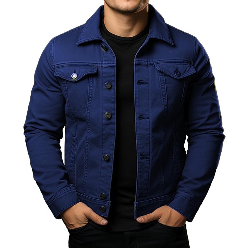Christianjay Men's Classic Cargo Denim Jacket