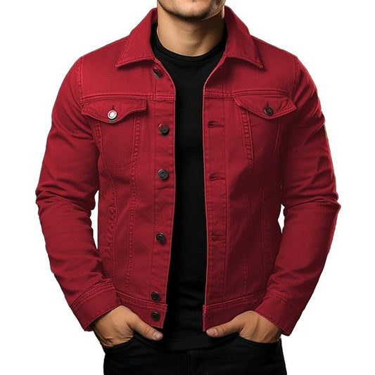 Christianjay Men's Classic Cargo Denim Jacket