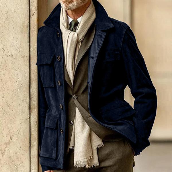 Piano Men's Suede Big Pocket Jacket