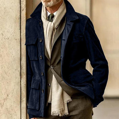 Piano Men's Suede Big Pocket Jacket