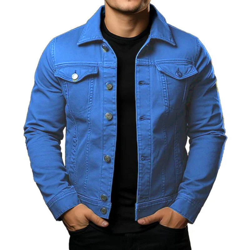 Christianjay Men's Classic Cargo Denim Jacket