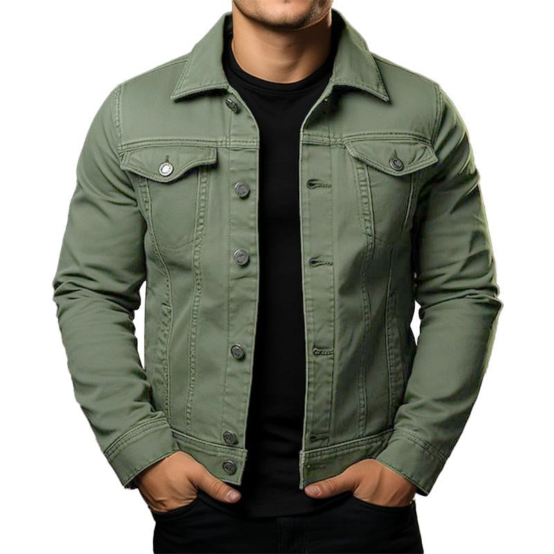 Christianjay Men's Classic Cargo Denim Jacket