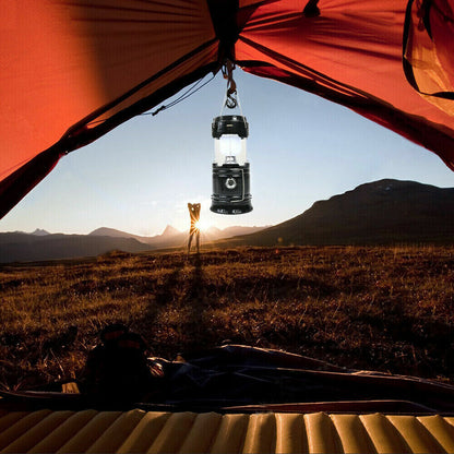 Solar Rechargeable LED Camping Lantern with Power Bank