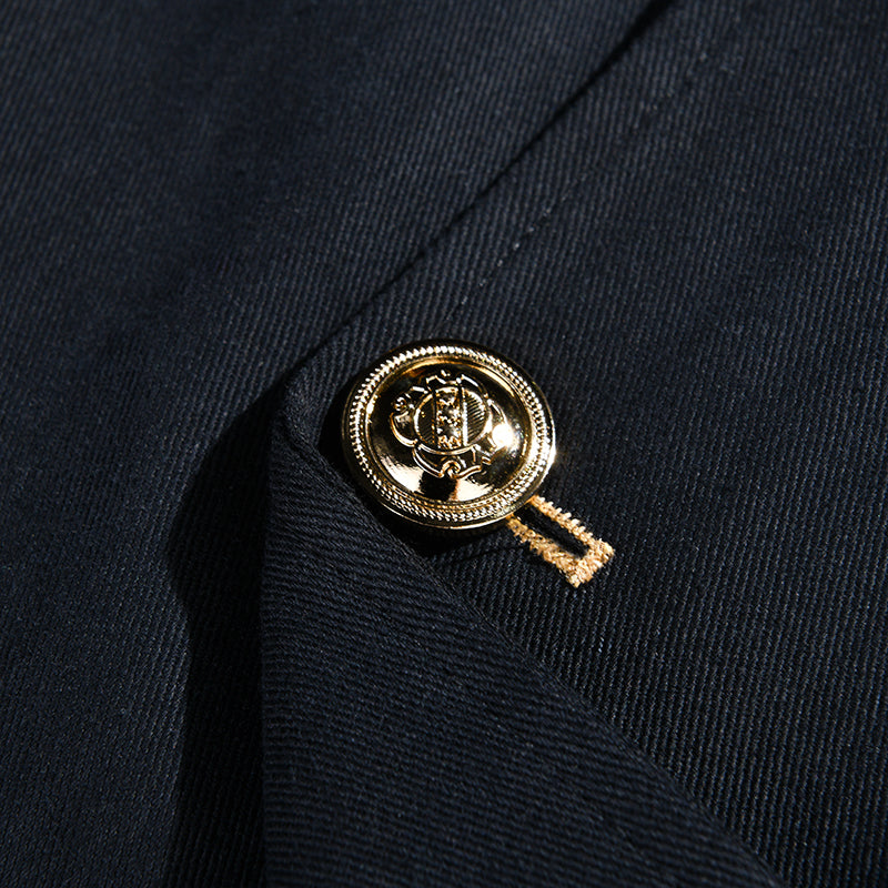 Men's Vintage Casual Solid Stand Collar Button Jacket