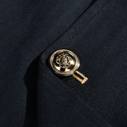 Men's Vintage Casual Solid Stand Collar Button Jacket